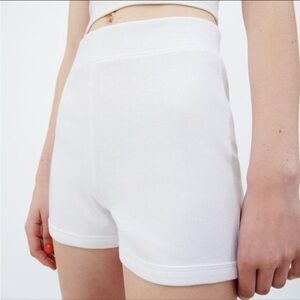 Zara High Waist White Shorts